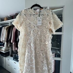Zara Sequin Short Sleeve Dress